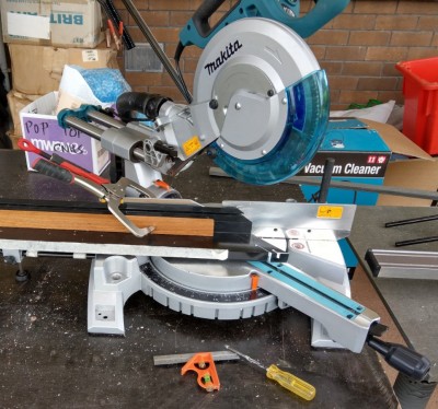 Makita saw on aluminium extrusions